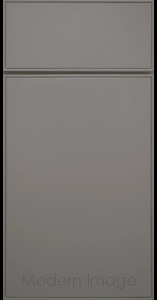 Dallas slim shaker cabinet in Gray finish, showcasing a distinct groove, flat panel and narrow stiles.